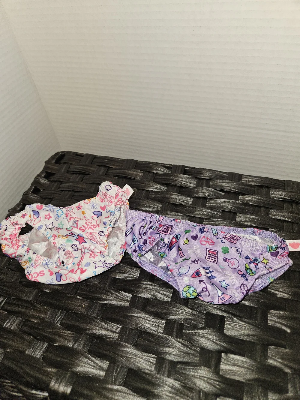 Build-A-Bear Purple and White Girl Scout Printed Doll Undergarments Set